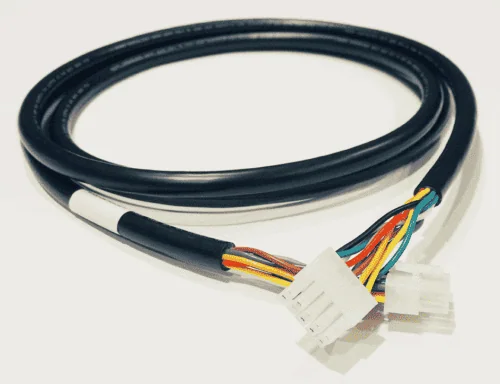 Retouched photo of a specialized multi-pin custom cable assembly.