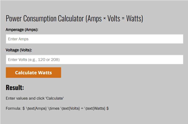 Understanding Your Data Center Power Needs: The Amps-Volts-Watts Calculator