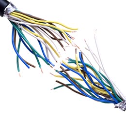 Frayed PLTC Cable